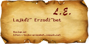 Lajkó Erzsébet névjegykártya