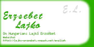 erzsebet lajko business card