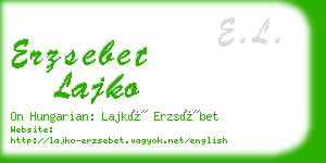 erzsebet lajko business card